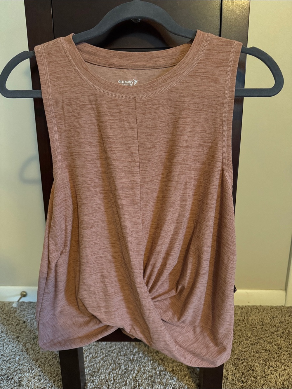 Old Navy Mauve-Taupe Twist Front Sleeveless Tank